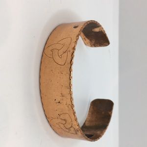 Vintage bracelet Celtic carvings vintage copper cuff